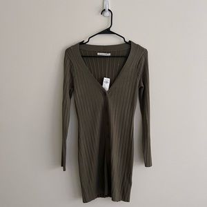 NWT! Abercrombie & Fitch button up green mini dress. New with tags. Size S.